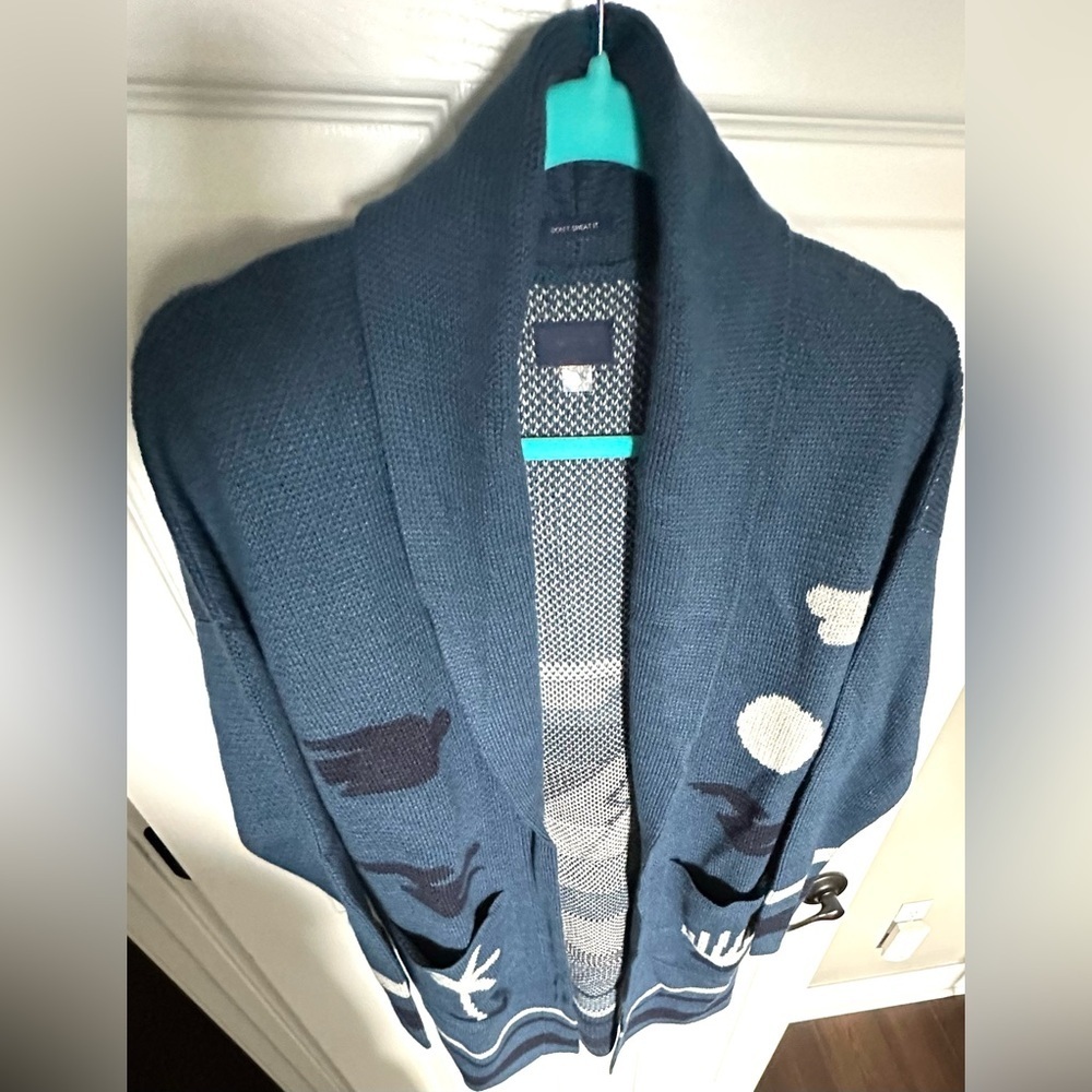 MOTHER Patch Pocket Cardigan NWT Rare Picturesque Blue Alpaca XS - Picture 7 of 16
